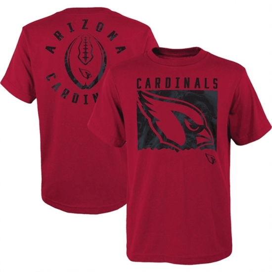Men's Arizona Cardinals Red Preschool Liquid Camo Logo T Shirt