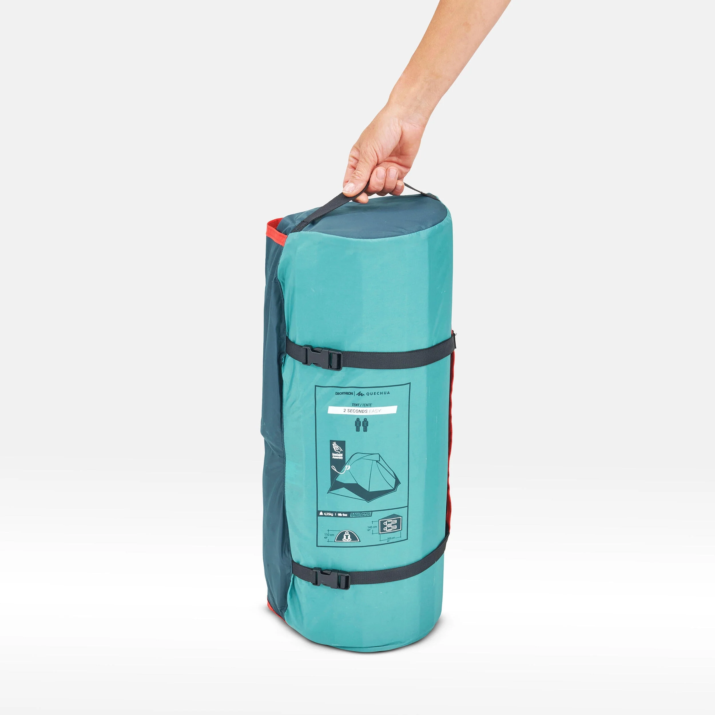 Quechua, 2 Second Easy Waterproof Pop up 43.3 inches, 2 Person Camping Tent, 9.6 lbs