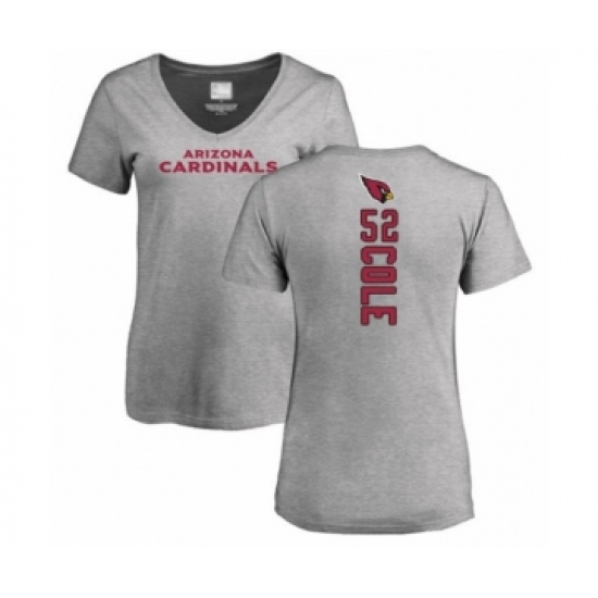 Football Women's Arizona Cardinals #52 Mason Cole Ash Backer V-Neck T-Shirt