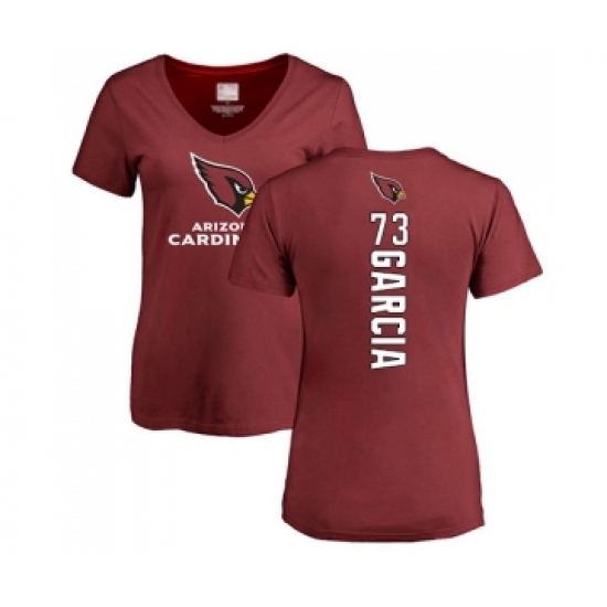 Football Women's Arizona Cardinals #73 Max Garcia Maroon Backer T-Shirt