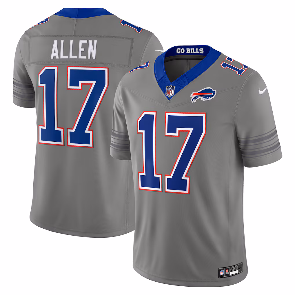 Men's Buffalo Bills Josh Allen Nike Gray Nickel City Vapor F.U.S.E. Stitched Limited Jersey