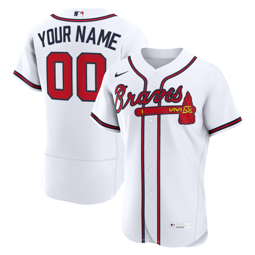 Men's Atlanta Braves Nike White Home Authentic Custom Jersey