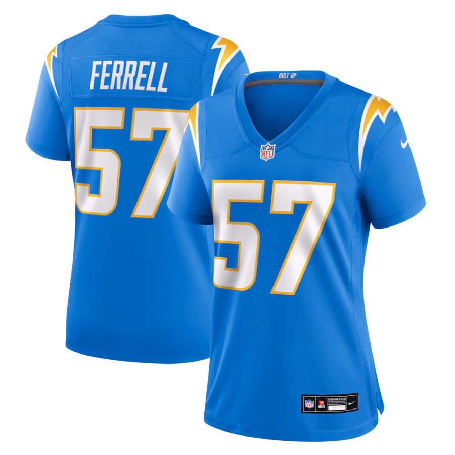 Women's Los Angeles Chargers Clelin Ferrell Nike Powder Blue Team Game Jersey