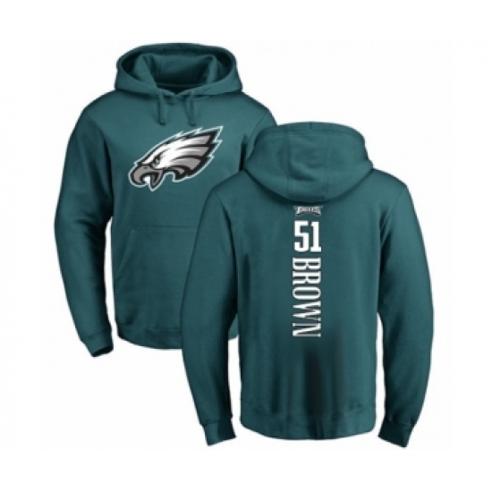 Philadelphia Eagles #51 Zach Brown Green Backer Pullover Hoodie