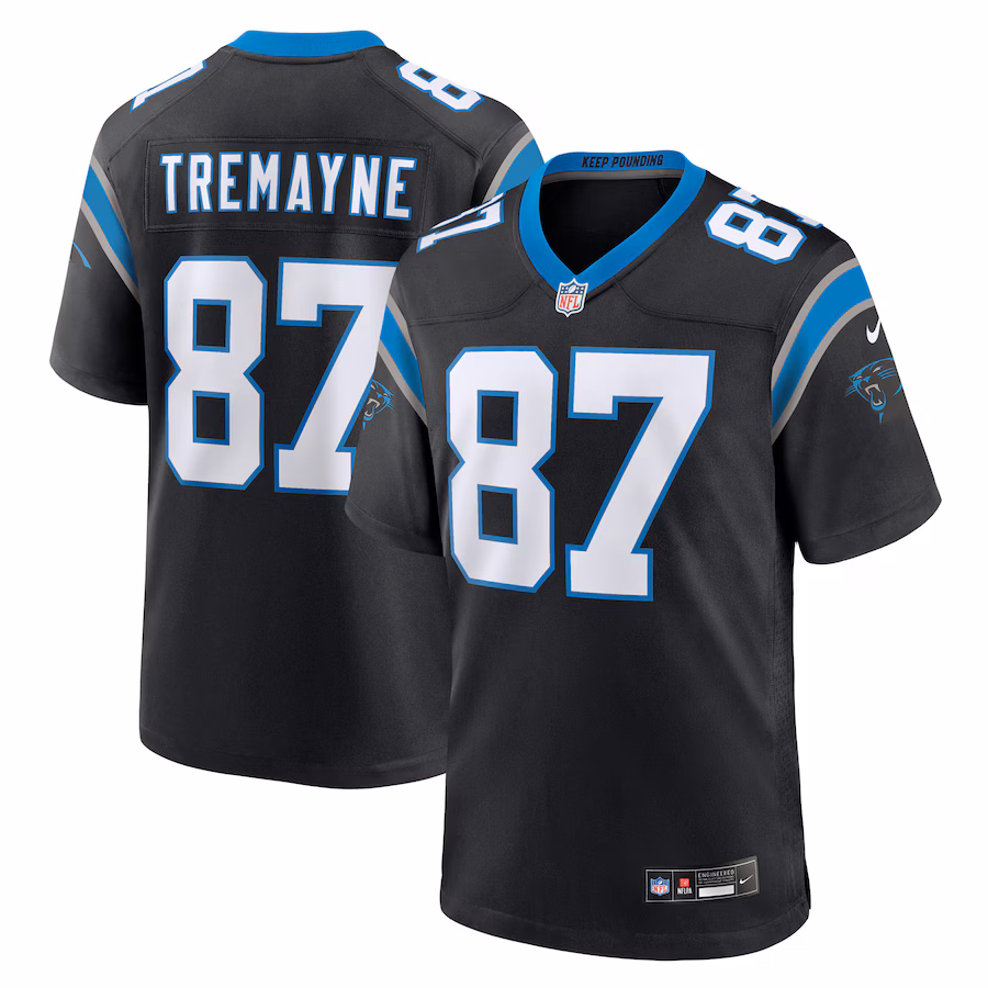 Men's Carolina Panthers Brycen Tremayne Nike Black Team Game Jersey