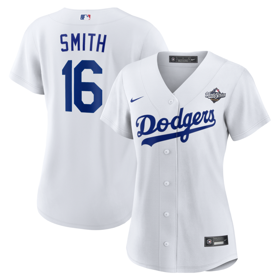 Women's Los Angeles Dodgers Will Smith Nike White 2025 World Series Home Replica Player Jersey