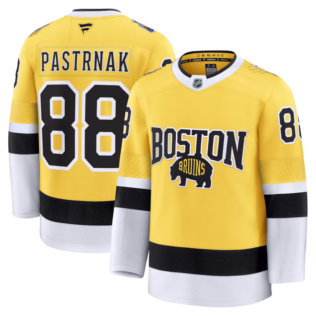 Men's Boston Bruins David Pastrnak Fanatics Gold 2026 NHL Stadium Series Premium Jersey