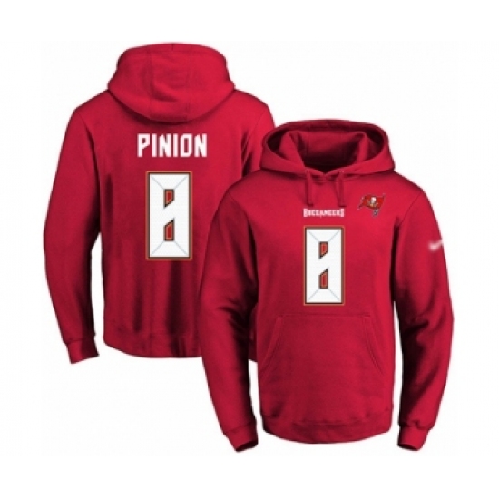 Football Men's Tampa Bay Buccaneers #8 Bradley Pinion Red Name & Number Pullover Hoodie