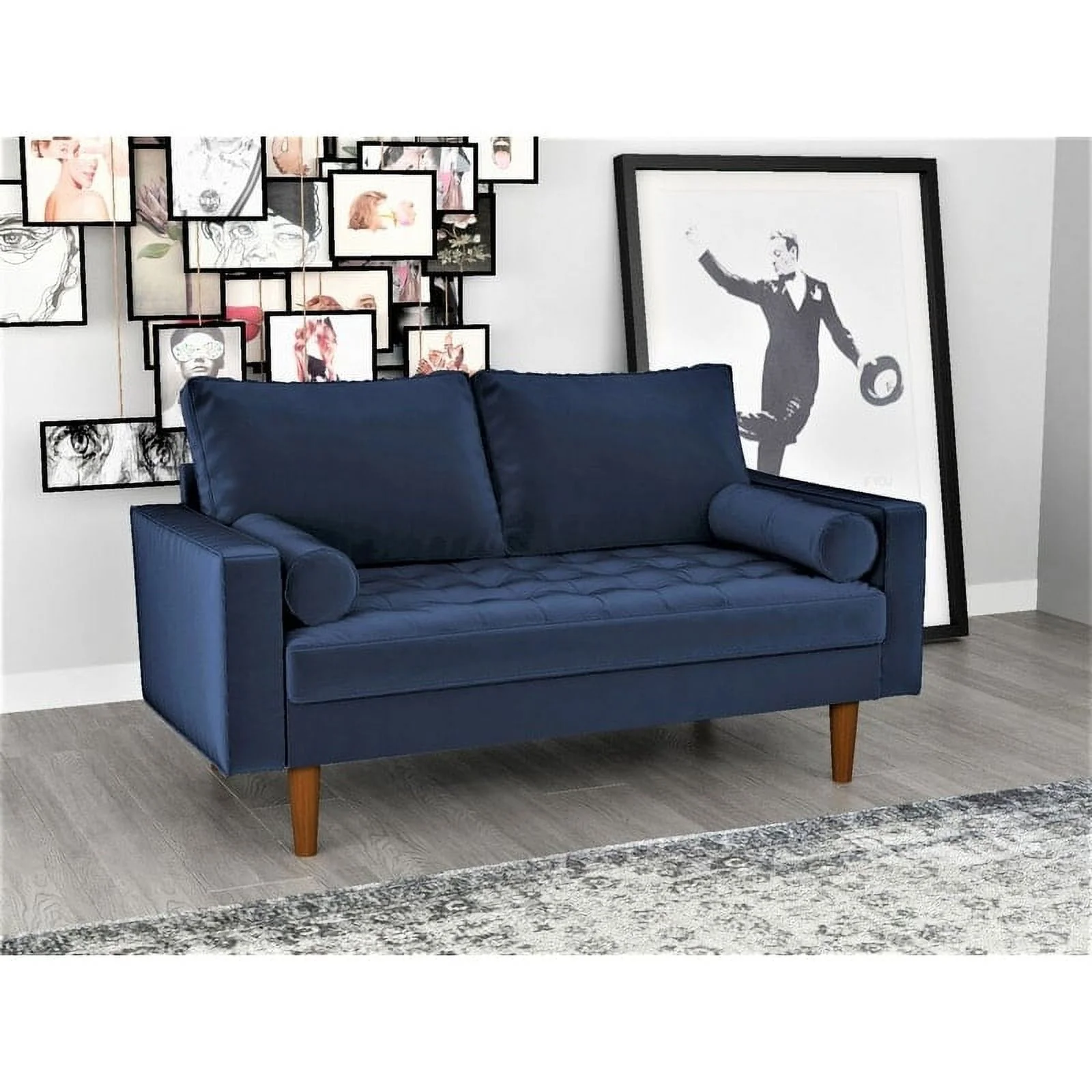 US Pride Furniture Mac Loveseat Prussian blue - Curated Treasures Market