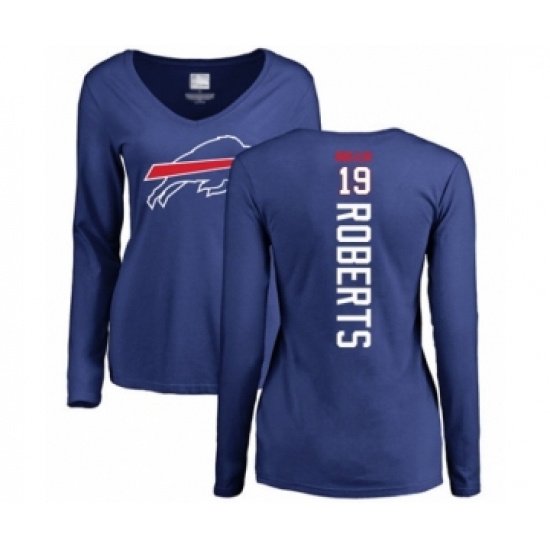 Football Women's Buffalo Bills #19 Andre Roberts Royal Blue Backer Long Sleeve T-Shirt