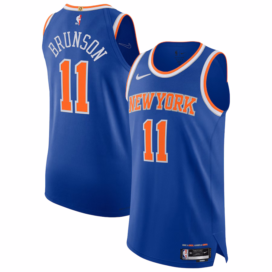 Men's New York Knicks Jalen Brunson Nike Blue Authentic Player Jersey - Icon Edition