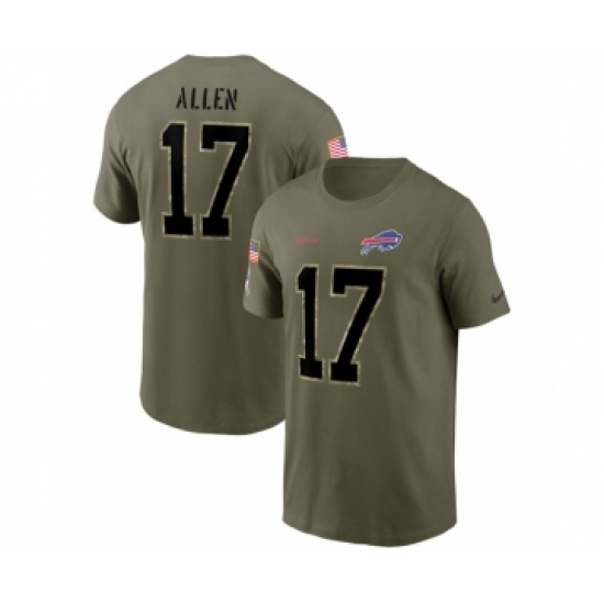 Men's Buffalo Bills #17 Josh Allen 2022 Olive Salute to Service T-Shirt