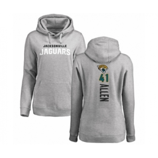 Football Women's Jacksonville Jaguars #41 Josh Allen Ash Backer Pullover Hoodie