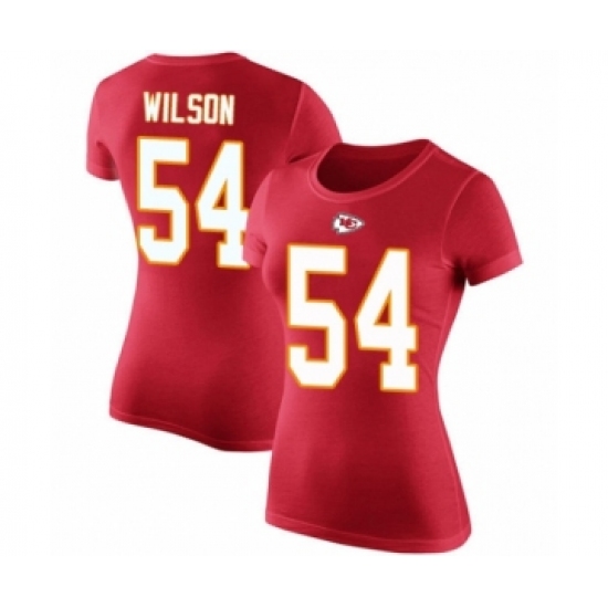 Football Women's Kansas City Chiefs #54 Damien Wilson Red Rush Pride Name & Number T-Shirt