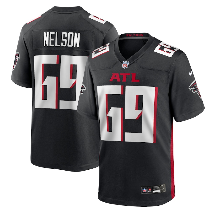 Men's Atlanta Falcons Jack Nelson Nike Black Team Game Jersey