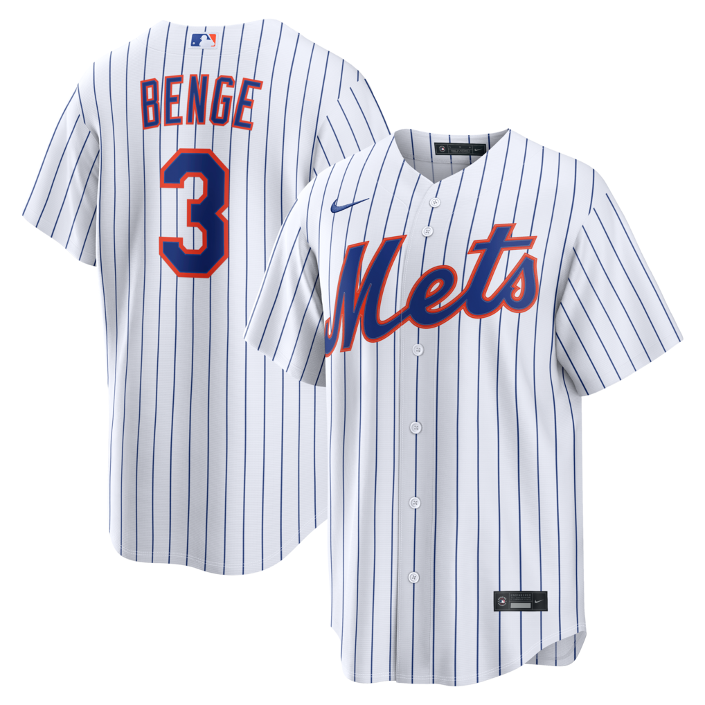 Men's New York Mets Carson Benge Nike White Home Replica Jersey