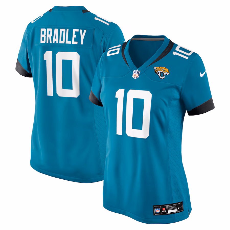 Women's Jacksonville Jaguars Carter Bradley Nike Teal Team Game Jersey
