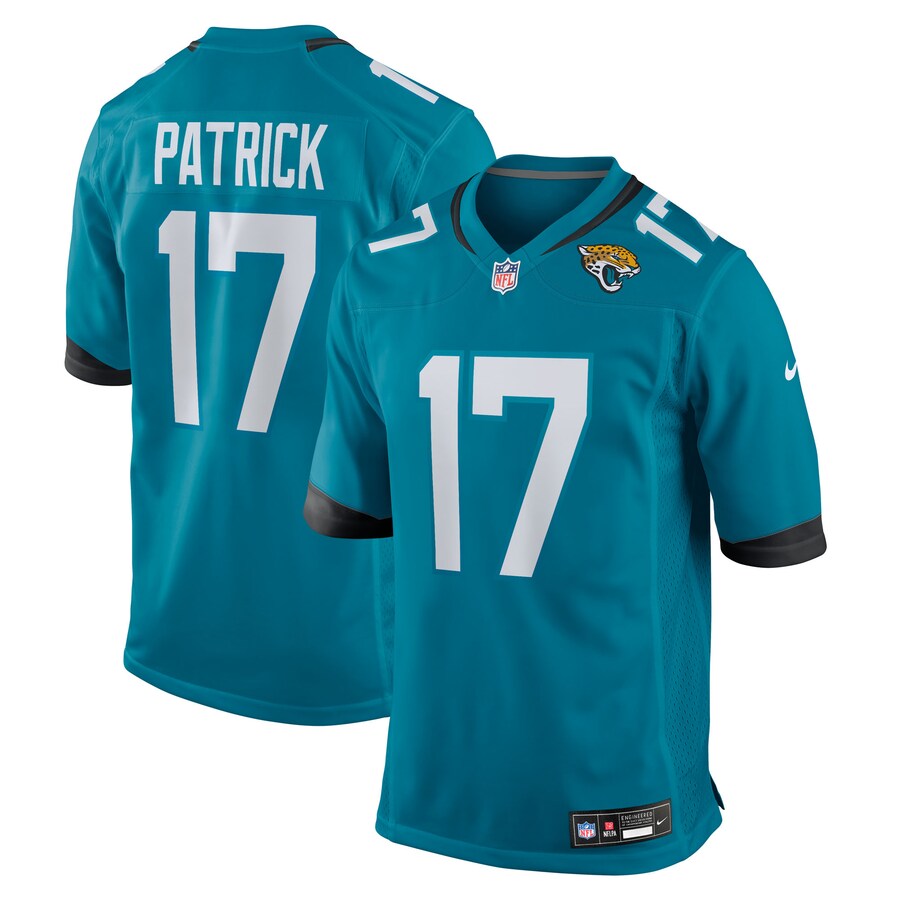 Men's Jacksonville Jaguars Tim Patrick Nike Teal Team Game Jersey