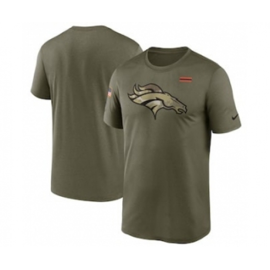 Men's Denver Broncos Football Olive 2021 Salute To Service Legend Performance T-Shirt
