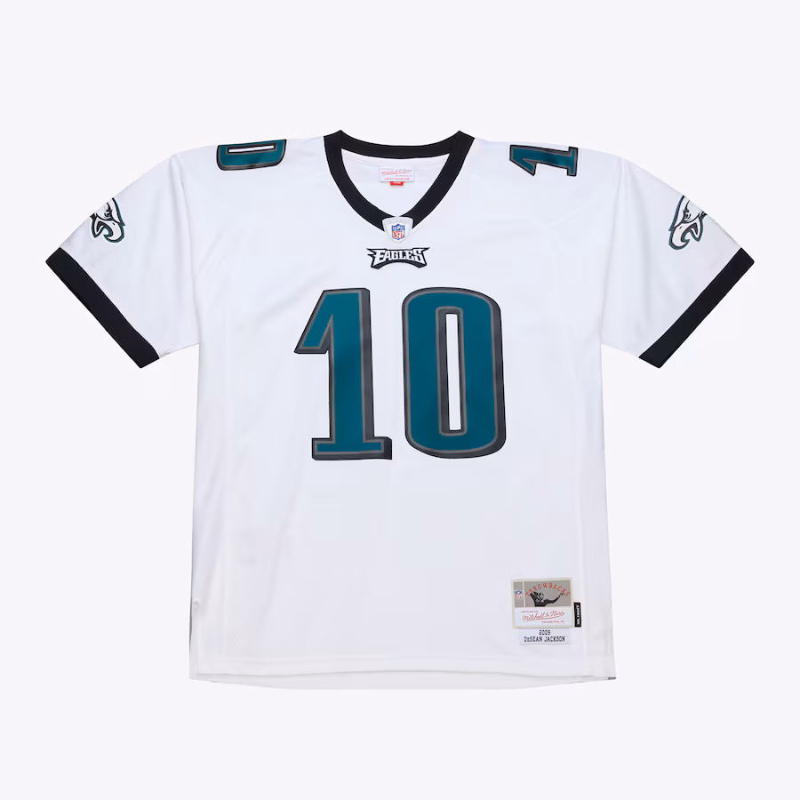 Men's Philadelphia Eagles DeSean Jackson Mitchell & Ness White 2009 Legacy Throwback Replica Jersey