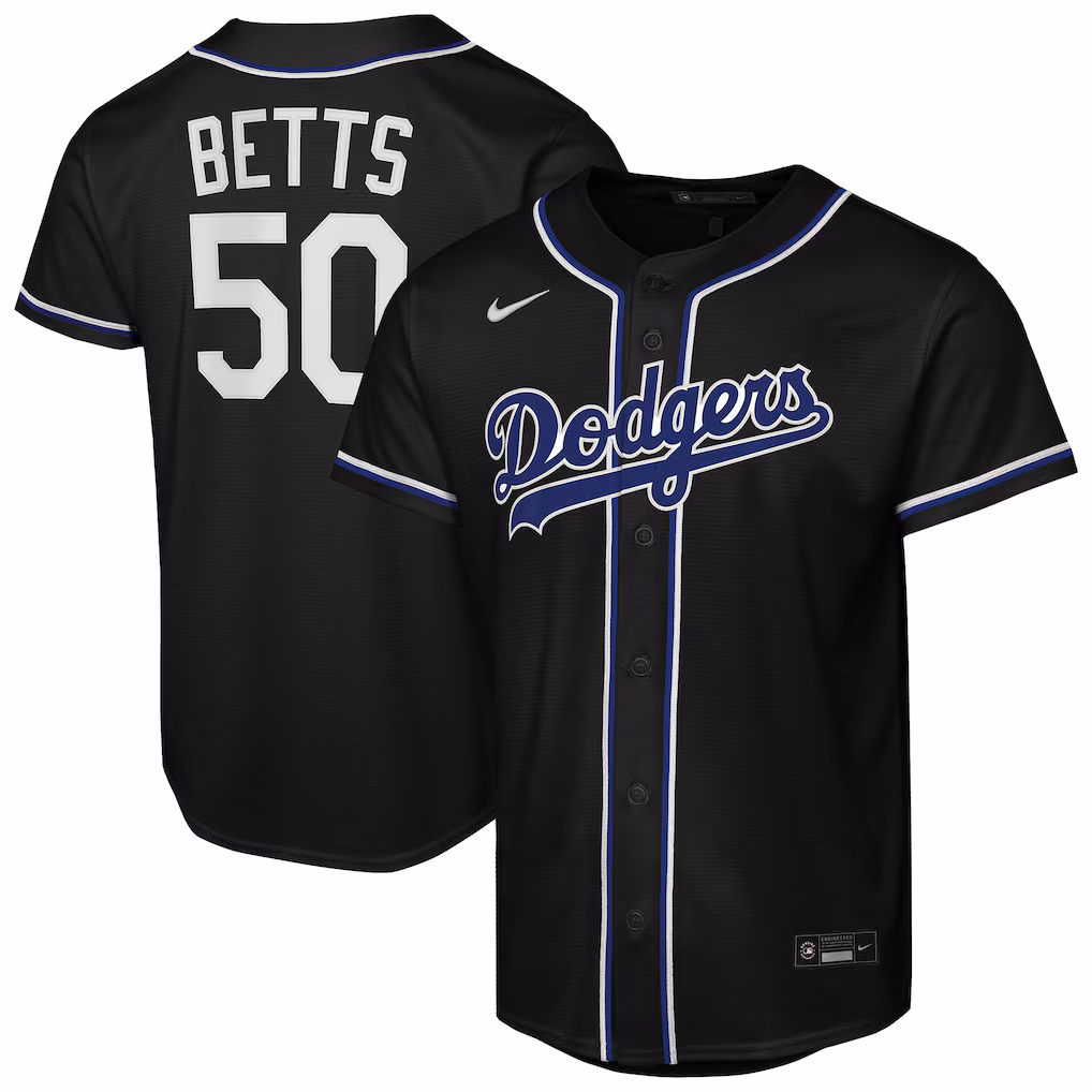 Youth Los Angeles Dodgers Mookie Betts Nike Black Fashion Replica Player Jersey