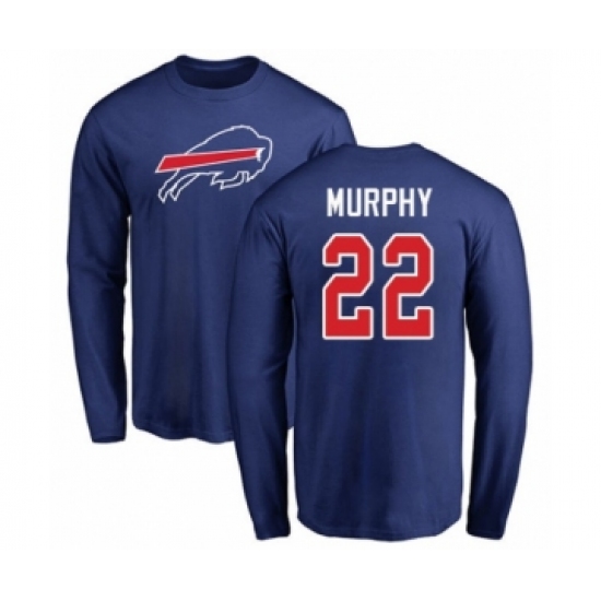 Football Buffalo Bills #22 Marcus Murphy Royal Blue Name & Number Logo Long Sleeve T-Shirt