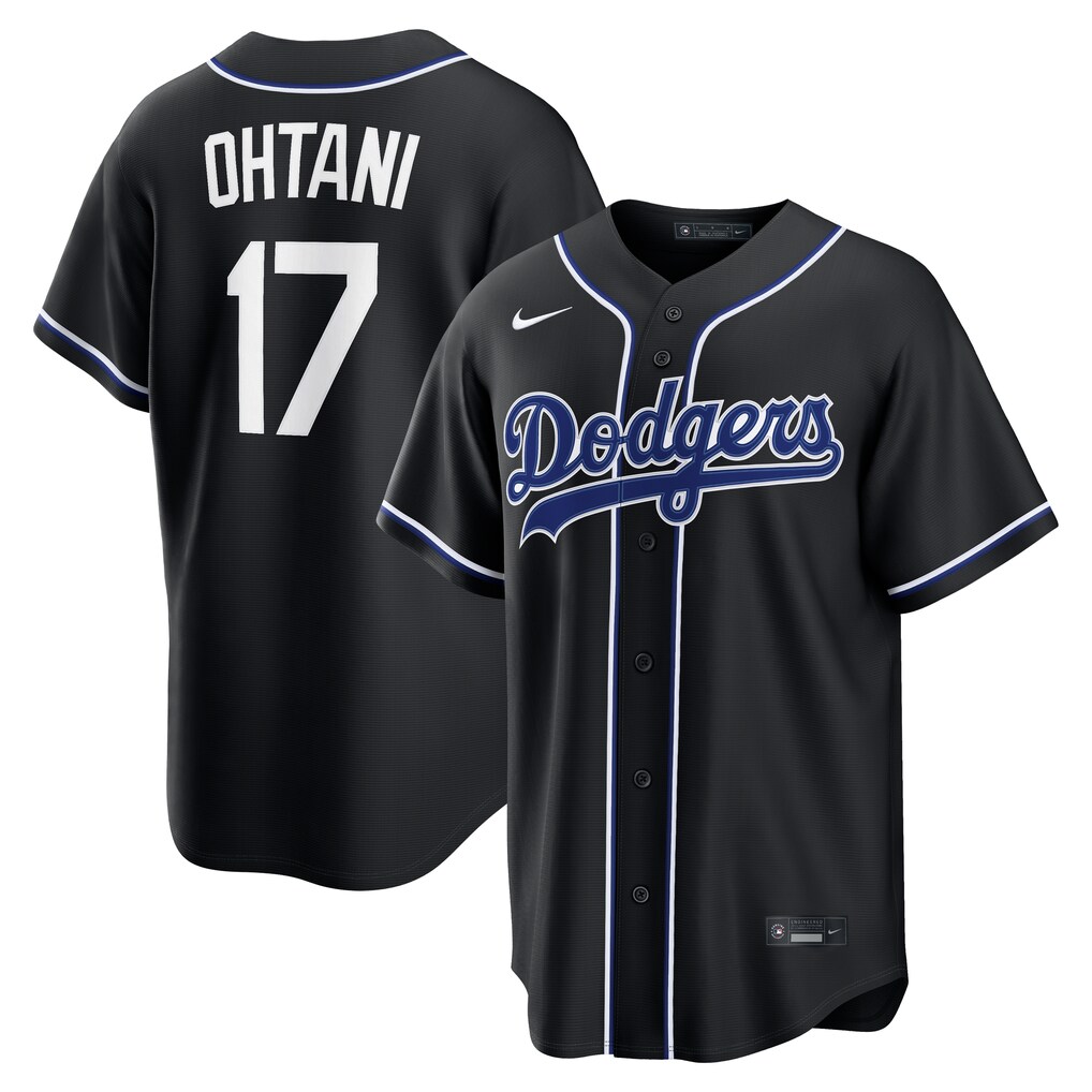 Men's Los Angeles Dodgers Shohei Ohtani Nike Fashion Replica Black Out Jersey