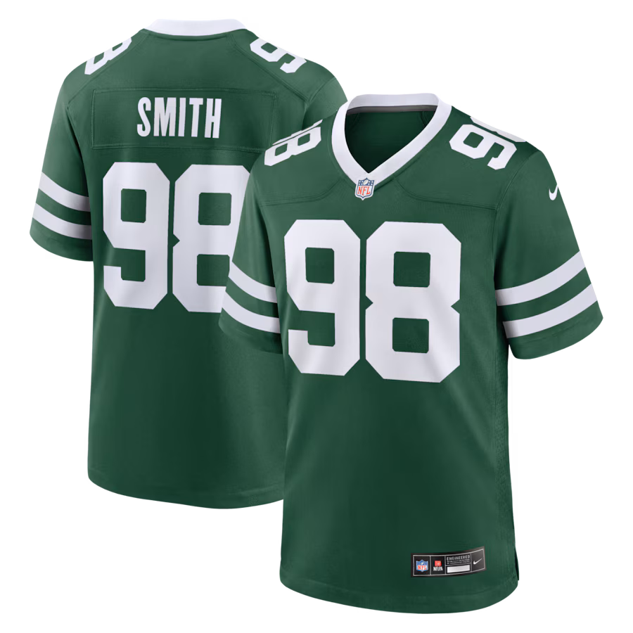 Men's New York Jets Mazi Smith Nike Legacy Green Team Game Jersey
