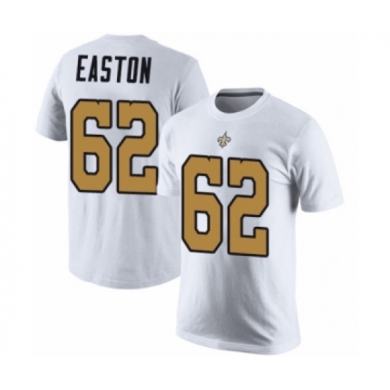 Football New Orleans Saints #62 Nick Easton White Rush Pride Name & Number T-Shirt