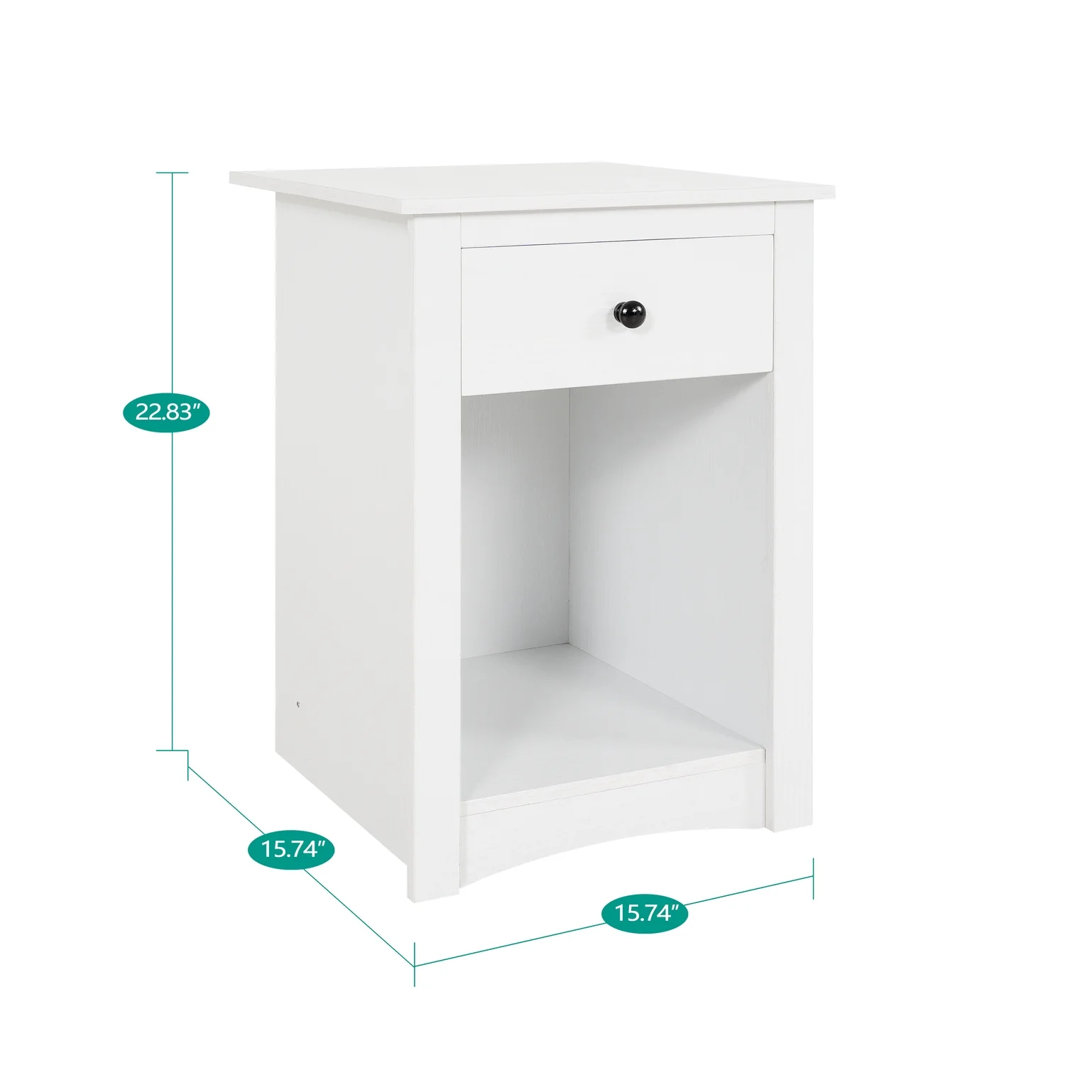 Kayla Contemporary Drawer Cabinet- Farmhouse End Table with Drawer, Distressed Black Bedside Table with Storage Cabinet for Bedroom, Wooden Nightstand Side Table for Living Room, Home Office-Color:Rus - Curated Treasures Market