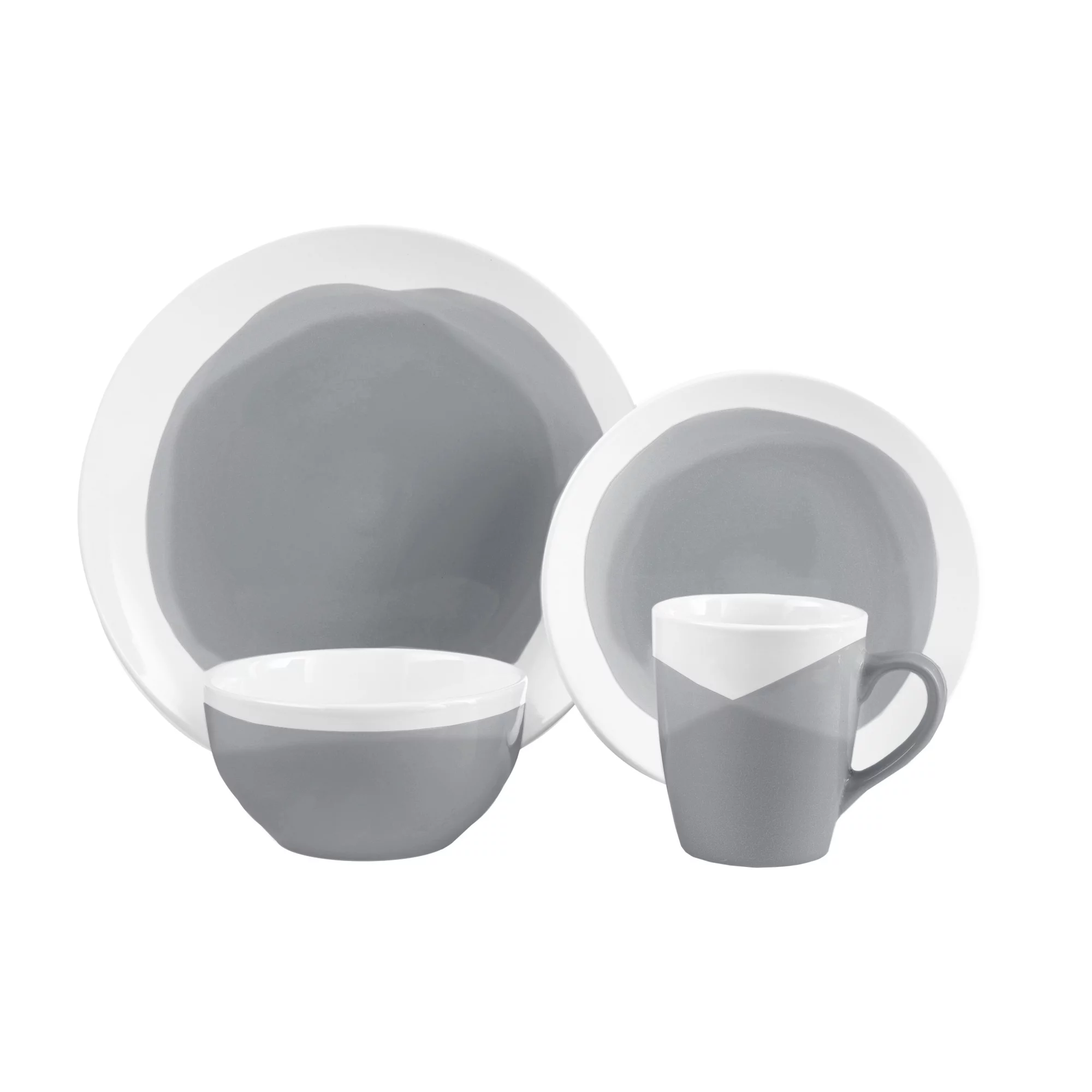 Better Homes & Gardens Brushstroke 16 piece Dinnerware Set, Charcoal - Curated Treasures Market