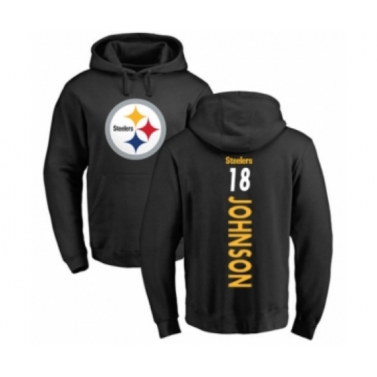 Pittsburgh Steelers #18 Diontae Johnson Black Backer Pullover Hoodie