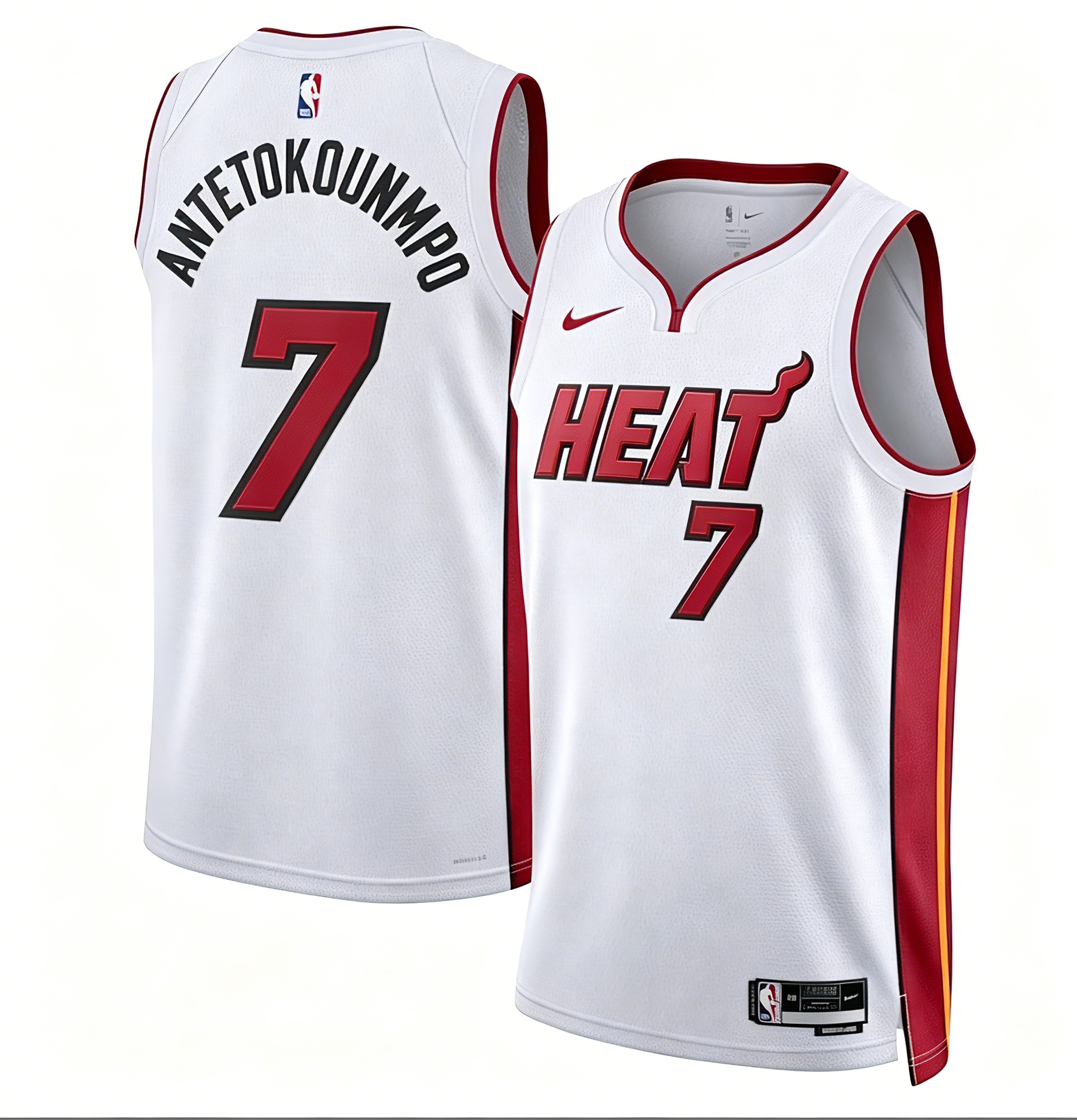 Men's Miami Heat Giannis Antetokounmpo White Vapor F.U.S.E. Stitched Limited Jersey