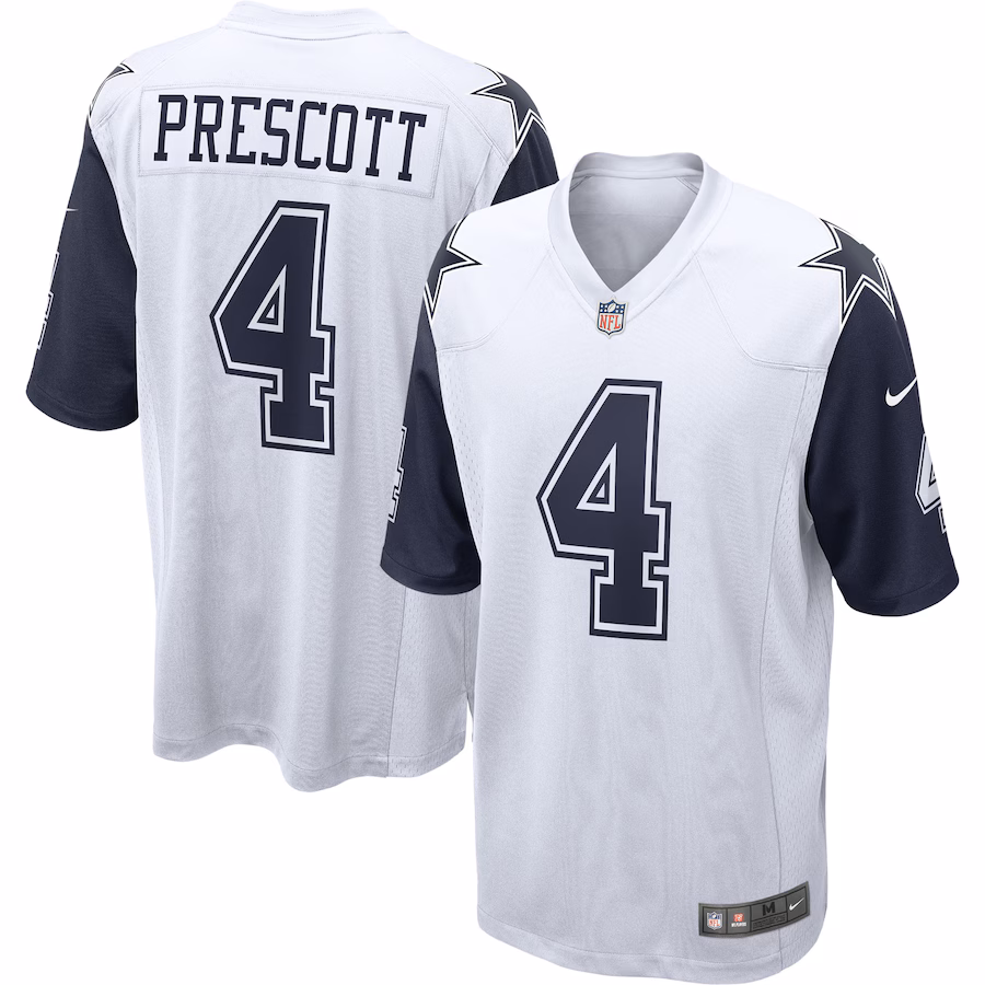 Men's Dallas Cowboys Dak Prescott Nike White Alternate Game Team Jersey