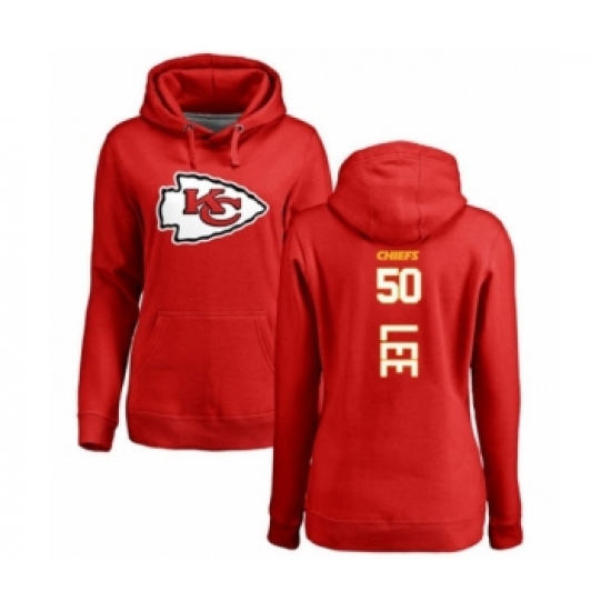 Football Women's Kansas City Chiefs #50 Darron Lee Red Backer Pullover Hoodie