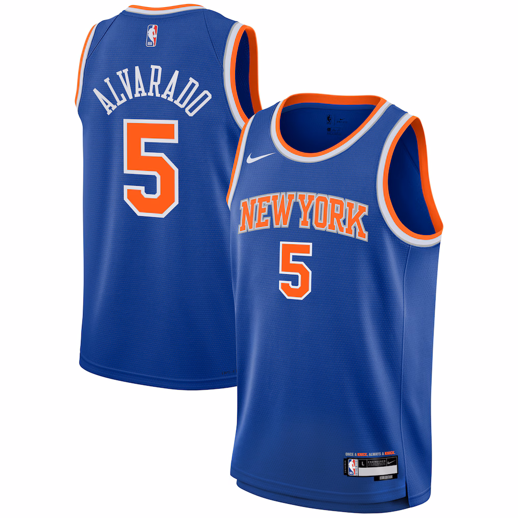 Youth New York Knicks Jose Alvarado Nike Blue Swingman Jersey - Icon Edition