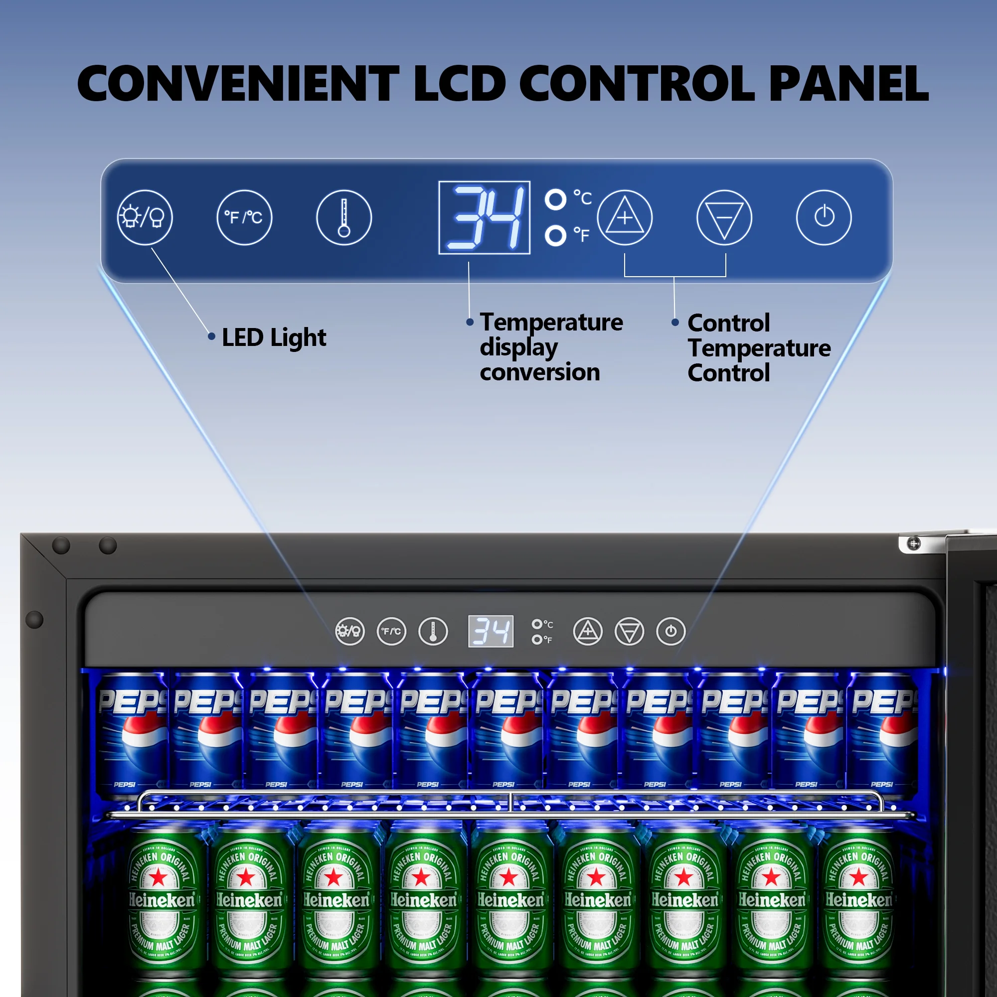 Simzlife 15 Under Counter Beer Fridge for 115 Cans with Stainless Steel Door, 24.6 in W, 33.6 in H