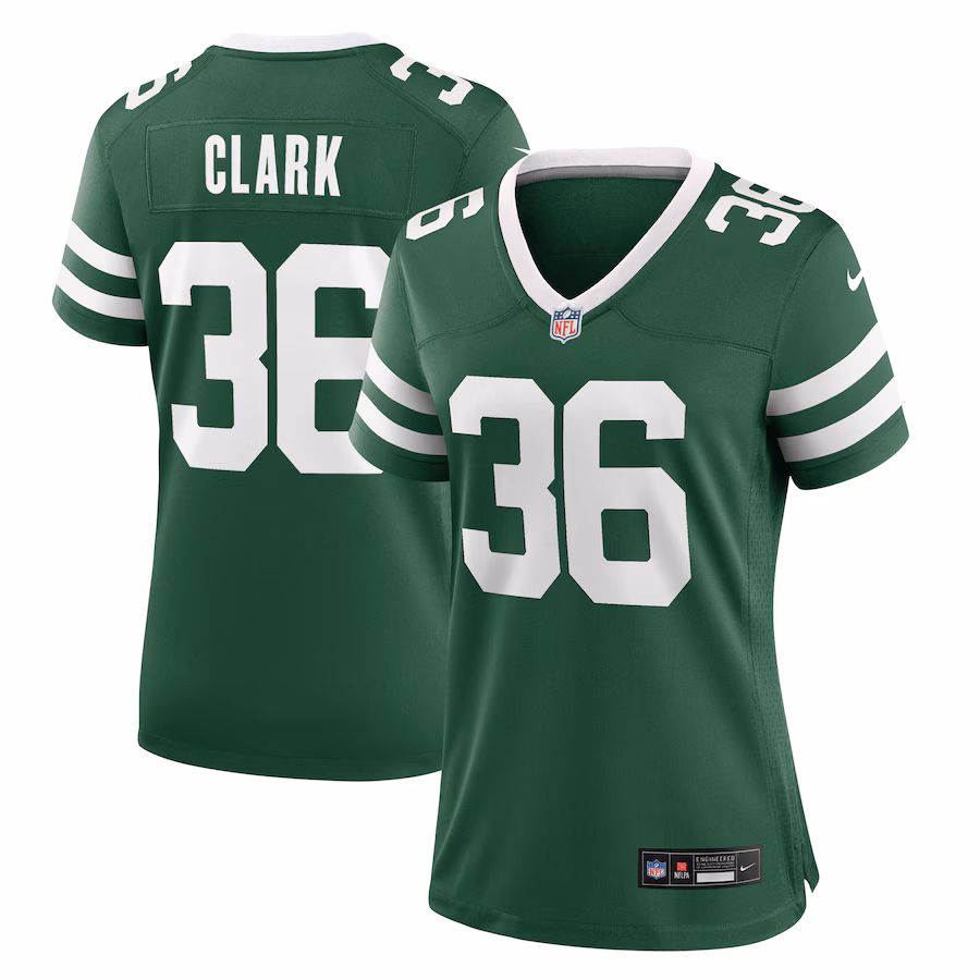 Women's New York Jets Chuck Clark Nike Legacy Green Game Jersey