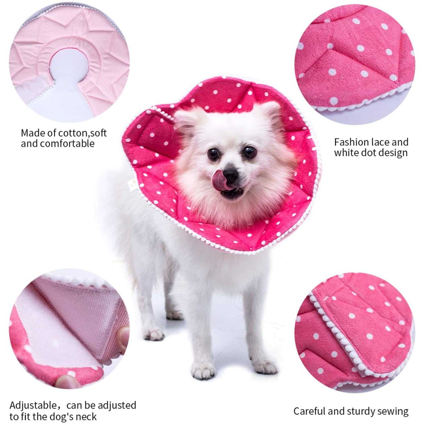 WZ PET Soft Cat Recovery Collar,Adjustable Dog Cat Cone,Dog Protective Cone Collar Surgery,for Cats and Puppy,Small