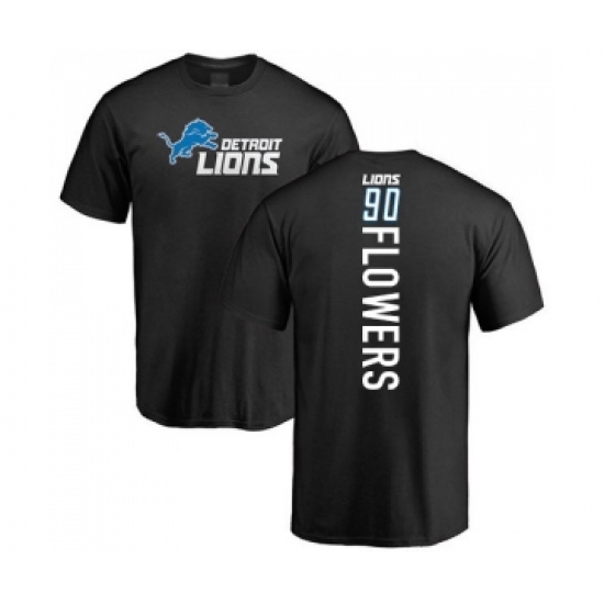 Football Detroit Lions #90 Trey Flowers Black Backer T-Shirt