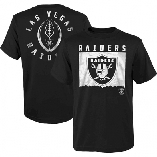 Men's Las Vegas Raiders Black Preschool Liquid Camo Logo T Shirt