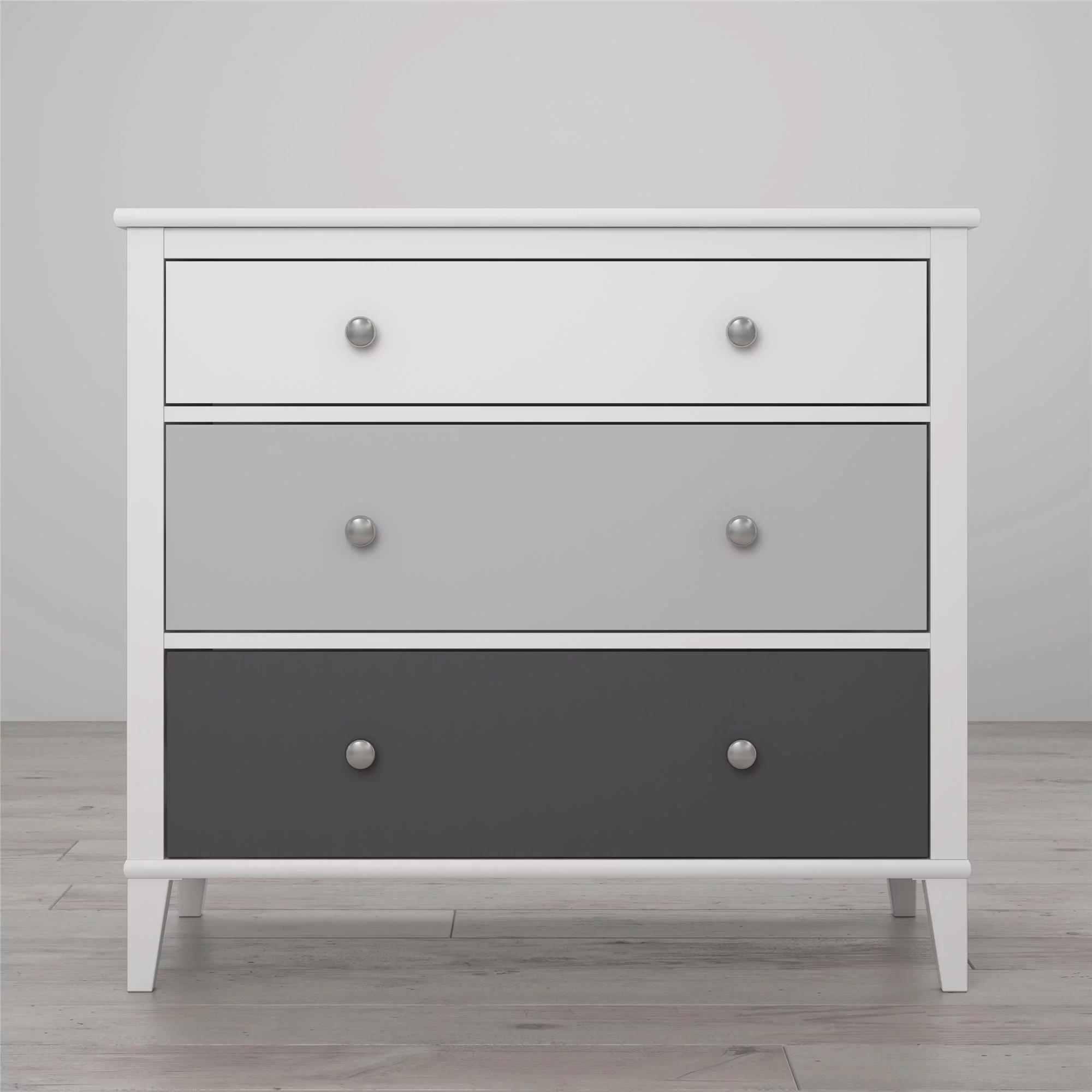 Little Seeds Monarch Hill Poppy White 3 Drawer Dresser, Blue Drawers