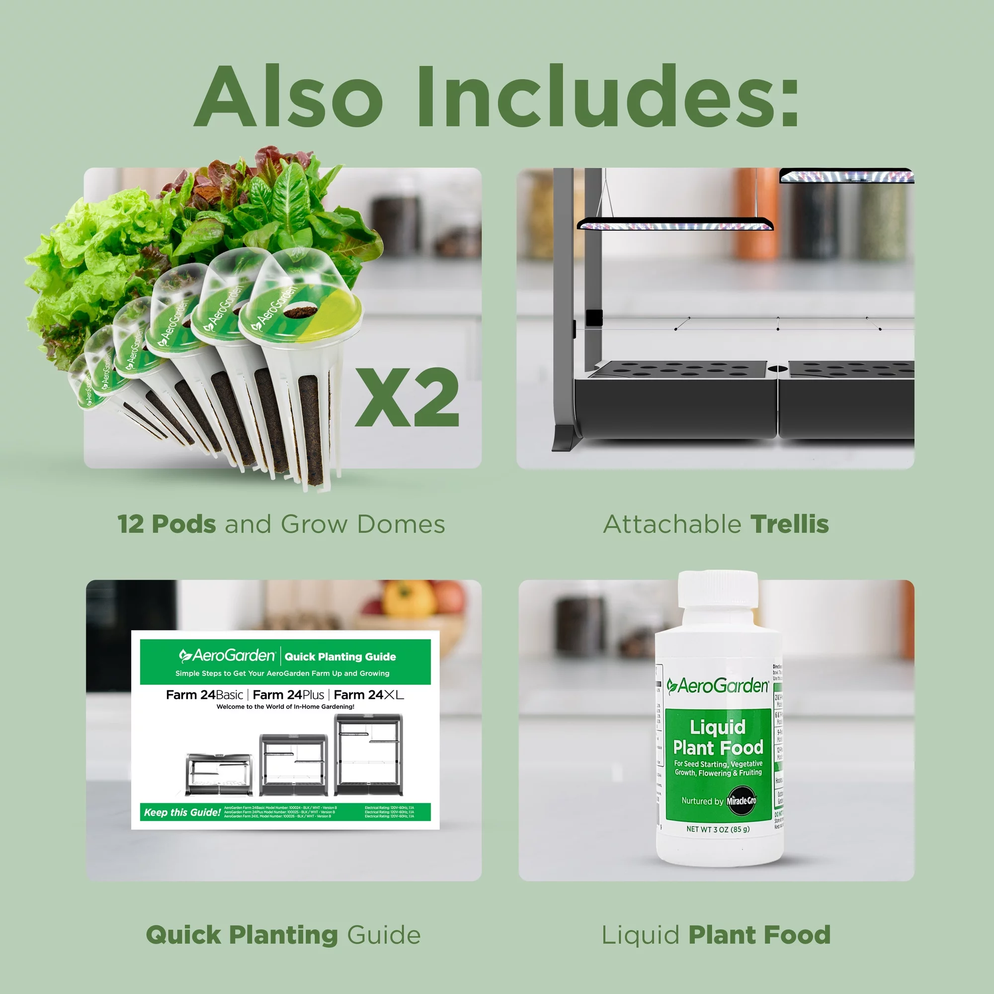 AeroGarden Farm 24Plus with Salad Bar Seed Pod Kit, Black - Curated Treasures Market