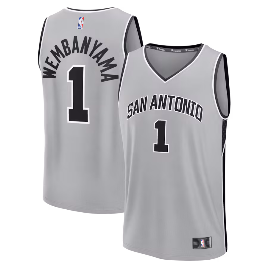 Youth San Antonio Spurs Victor Wembanyama Fanatics Silver Fast Break Jersey - Statement Edition