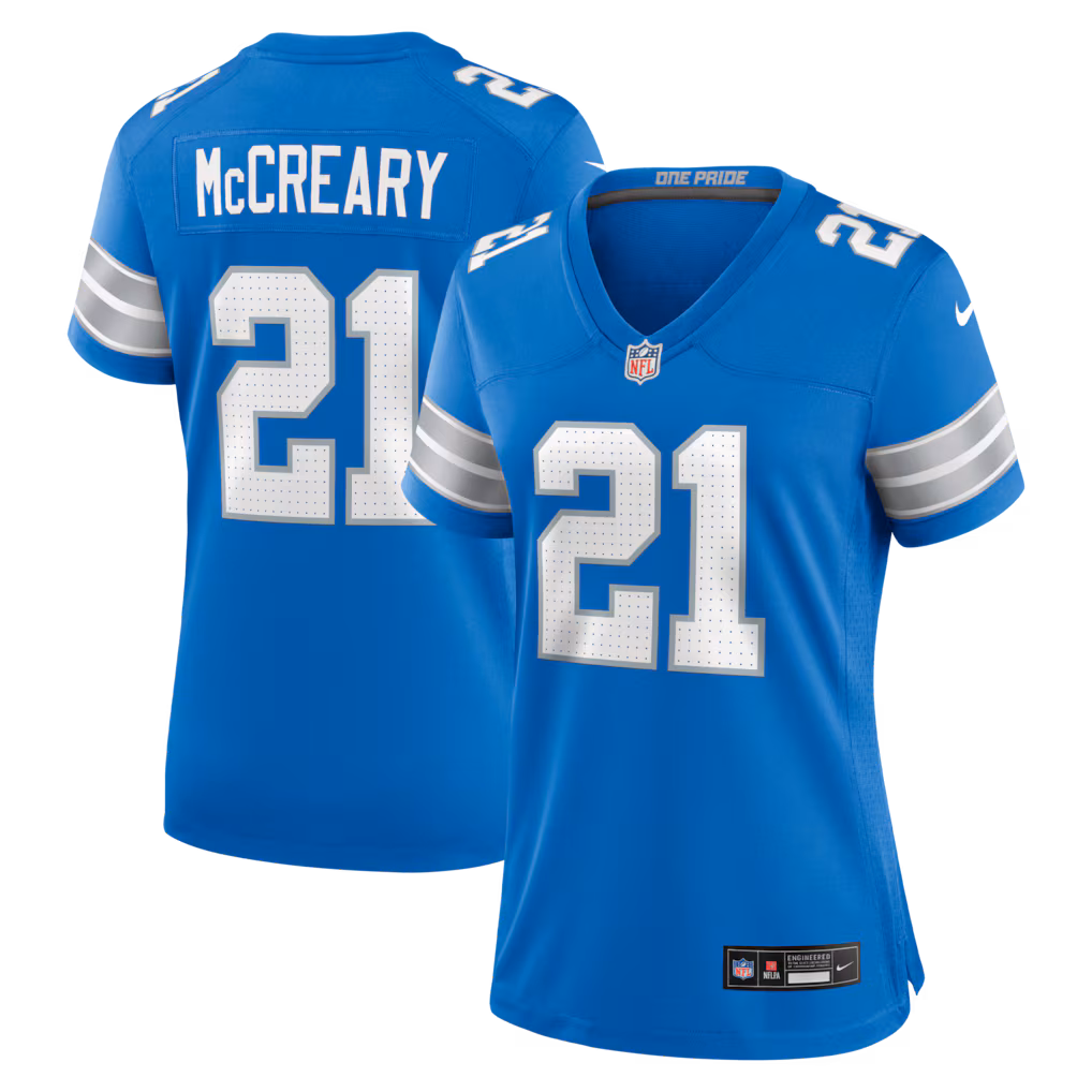 Women's Detroit Lions Roger McCreary Nike Blue Team Game Jersey