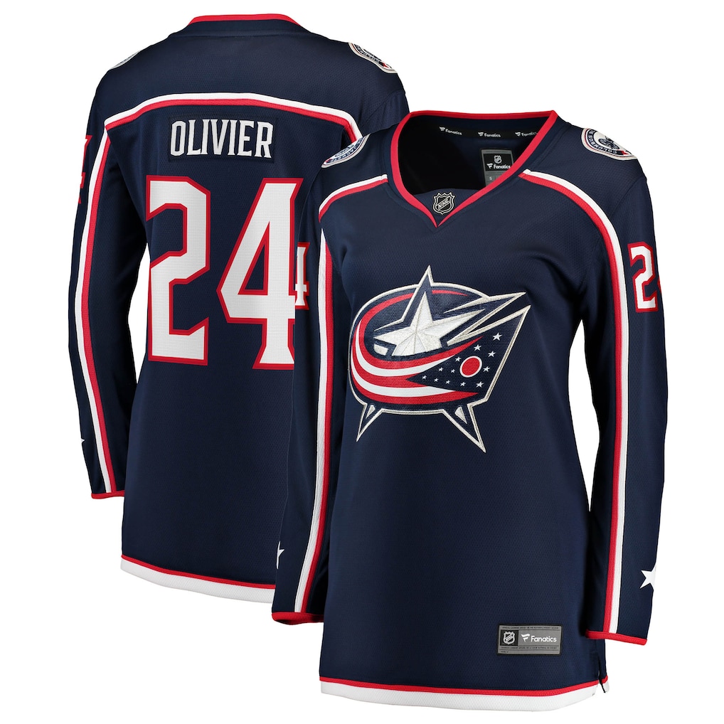 Women's Columbus Blue Jackets Mathieu Olivier Fanatics Navy Home Breakaway Jersey
