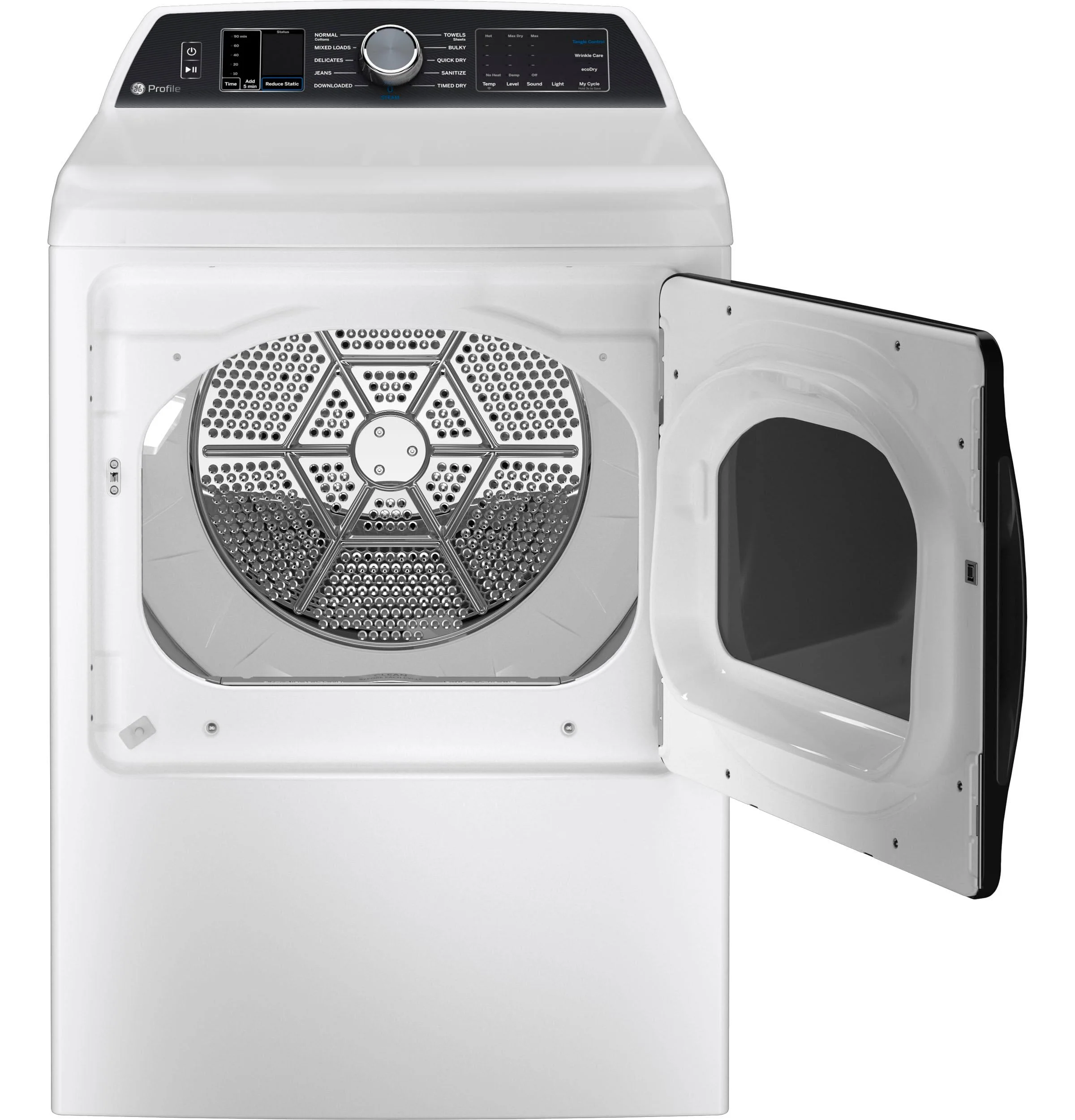 GE Profile™ 7.4 cu. ft. Capacity Smart aluminized alloy drum Electric Dryer with Sanitize Cycle and Sensor Dry