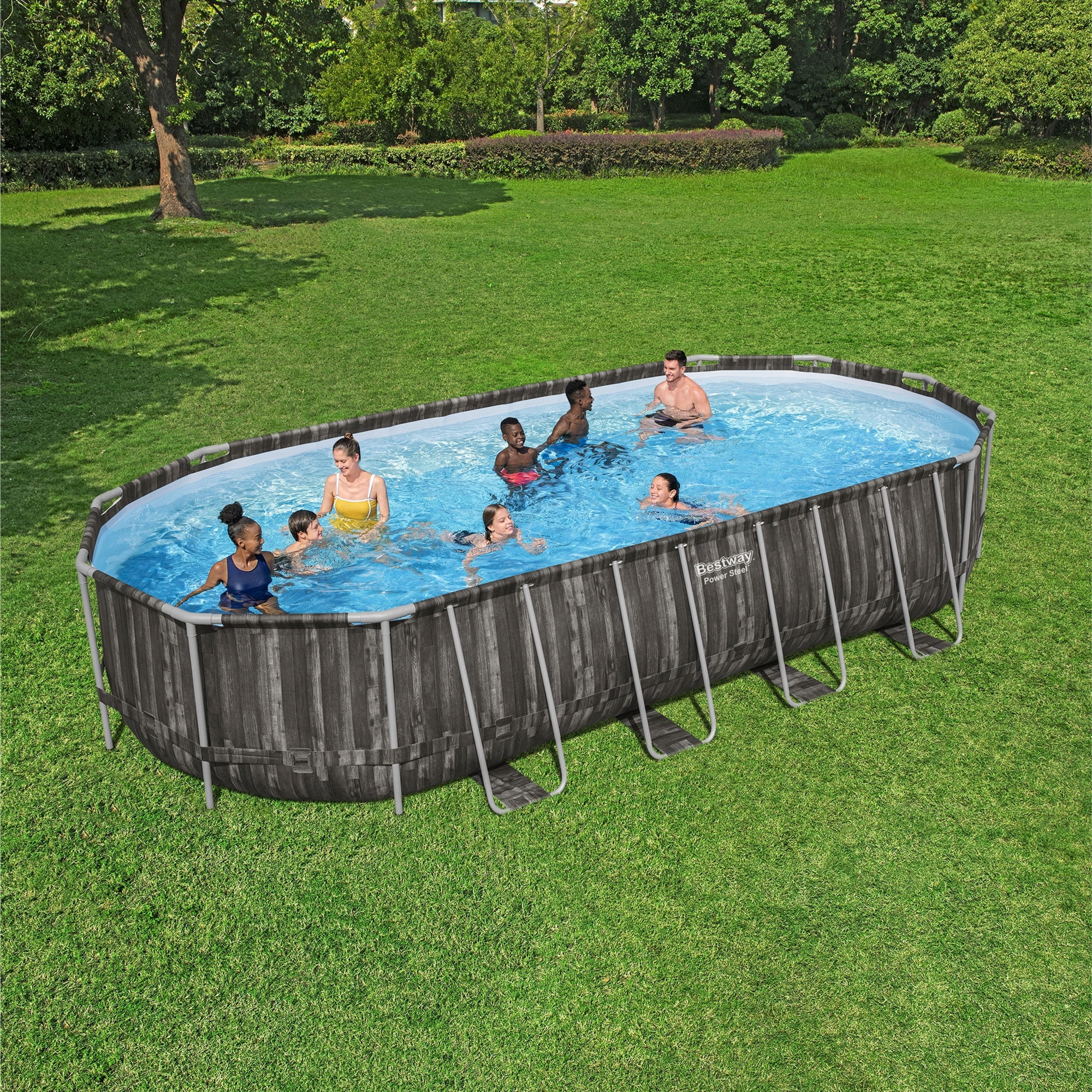 Bestway Power Steel 24' x 12' x 52�� Oval Above Ground Swimming Pool Set