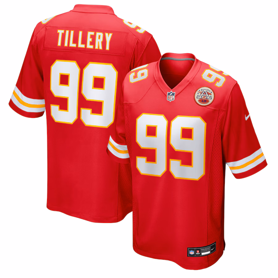 Men's Kansas City Chiefs Jerry Tillery Nike Red Team Game Jersey