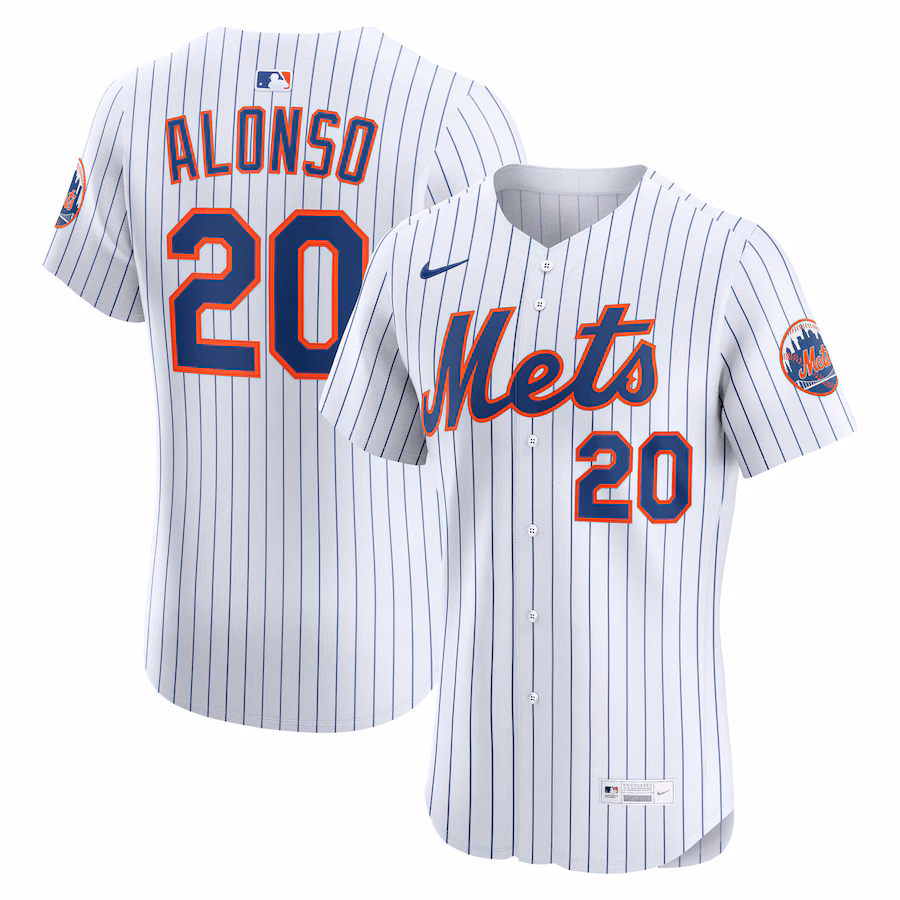 Men's New York Mets Pete Alonso Nike White Home Elite Player Jersey